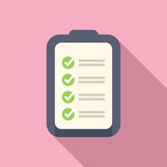 Coping skills clipboard icon flat vector. Resilience attitude. Tension affection