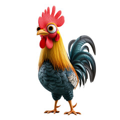 rooster isolated on white background - obrazy, fototapety, plakaty