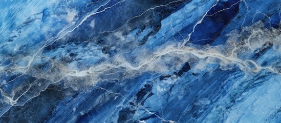 Blue marble background with granite stone surface for decorative natural texture