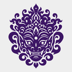 Pattern Illustration vector art of Japanese Traditional Mask. Perfect for tattoo and sticker design.