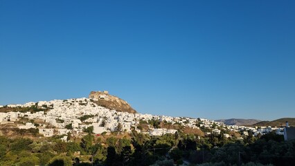 skiros or skyros greek iisland chora city from the west side in summer greece