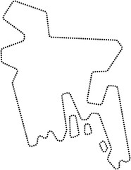 dot line drawing of bangladesh map. - 753749462