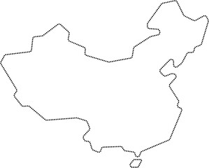 dot line drawing of china map. - 753749477