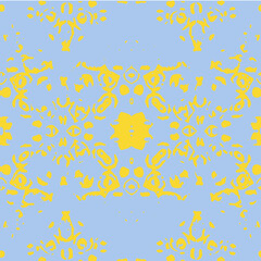 Blue and white watercolor ornament painted with watercolor on paper.