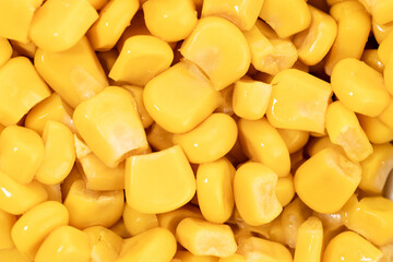 Sweet corn kernels abstract background. Full frame