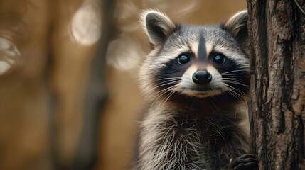a cinematic and Dramatic portrait image for raccoon