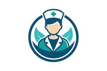nurse logo man's on white background