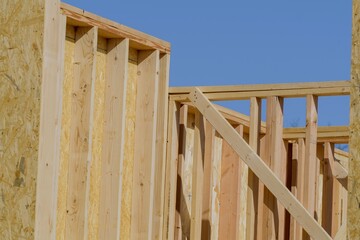 frame of a new plywood house