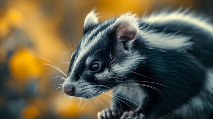 a cinematic and Dramatic portrait image for skunk