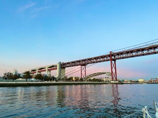 bridge over the river tagus in lisbon