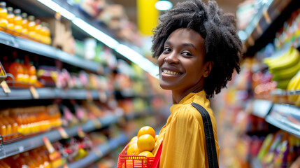 Woman Shopping in Supermarket