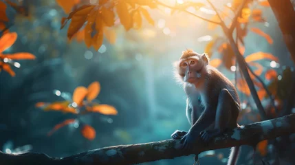 Zelfklevend Fotobehang a cinematic and Dramatic portrait image for monkey © omar