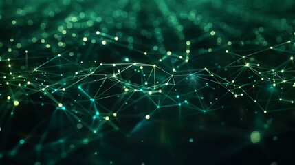 Glowing lines of data stream across a techy backdrop in a fiber optic design element