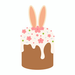 Easter cupcake flat illustration. Vector illustration flat icons.