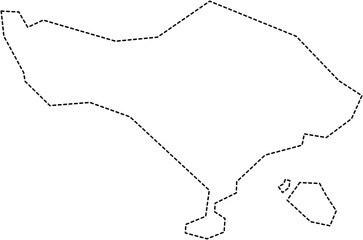 dash line drawing of bali island map. - 753760023