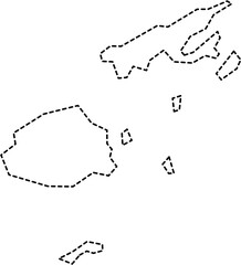 dash line drawing of fiji island map. - 753760045