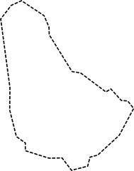 dash line drawing of barbados island map. - 753760048