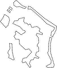 dash line drawing of bora bora island map. - 753760053