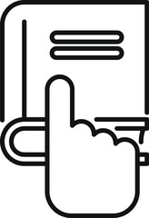 Take book of learning icon outline vector. Reduce information. Busy worker support