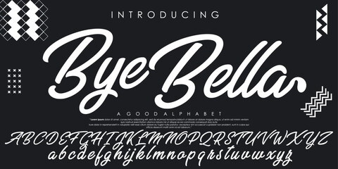 Bye, Bella modern abstract digital alphabet font. Minimal futuristic technology typography, Creative urban sport fashion futuristic font. vector illustration EPS 10