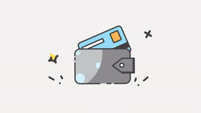 Animated a Wallet with credit card, perfect for financial blogs, banking websites, or articles discussing money management and budgeting tips.