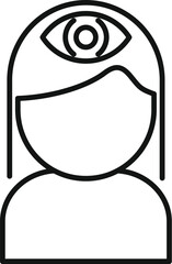 Person third eye icon outline vector. Coping skills. Meditation work program
