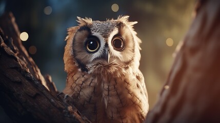 An owl participating in a children's educational project about nature