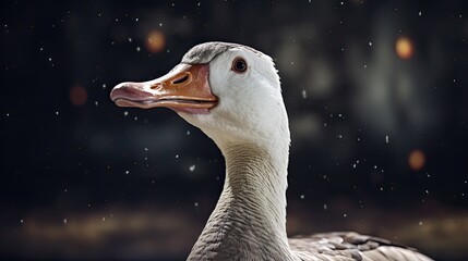 Goose participating in educational lectures on cosmology - obrazy, fototapety, plakaty