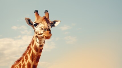 Fototapeta premium A giraffe writing letters to its distant relatives in other zoos