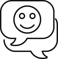 Chat happy advice icon outline vector. Coping skills person. Work resilience reduce