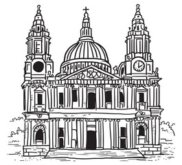 St Pauls Cathedral line drawing
