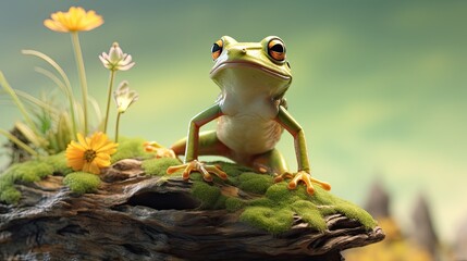 A frog who decided to learn a new foreign language