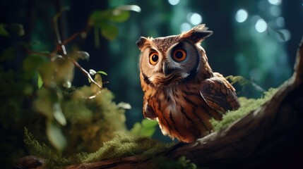 An owl participating in a children's educational project about nature