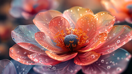 3D abstract colourful flower background illustrate