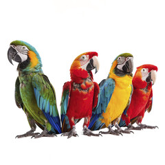 Parrots  White Background , Isolated Transparent Background Images