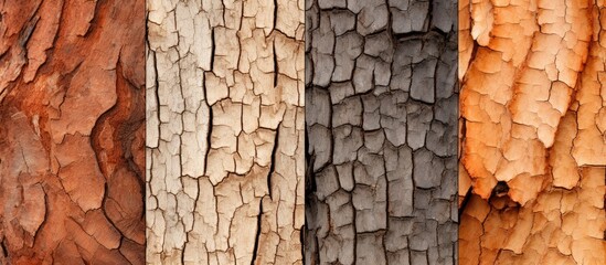 Wood and tree bark patterns photographed for background texture - obrazy, fototapety, plakaty