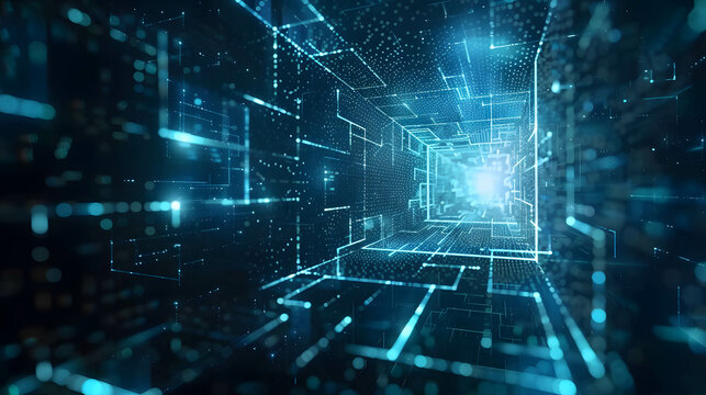 digital technology background, connecting network, data and information transfer, blockchain technology, artificial intelligence wallpaper