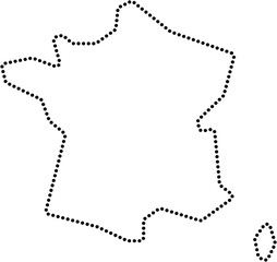 dot line drawing of france map. - 753771868