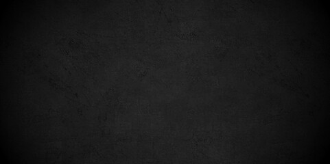 Fototapeta premium Abstract concrete stone wall. dark texture black stone concrete grunge texture and backdrop background. retro grunge anthracite panorama. Panorama dark black canvas slate background or texture.