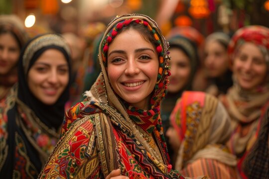 Iranian woman wearing traditional clothes and posing in Tehran, Iran.