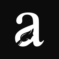 Letter A Logo Design Woman Silhouette