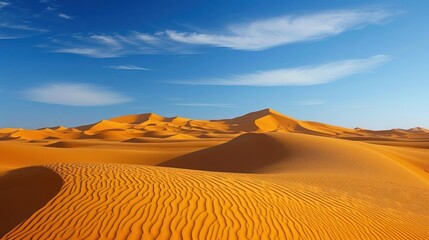 Fototapeta na wymiar a vast expanse of sand dunes under a blue sky with wispy wispy wispy wispy wispy wispy wispy wispy wispy wispy wispy wispy wispy wispy wispy.