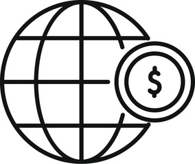 Global donation support icon outline vector. Hope social care. Project business team