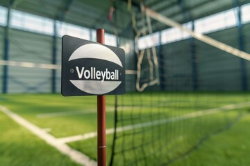 Volleyball Sport sign and Sport field Stadium concept in background, space for Text