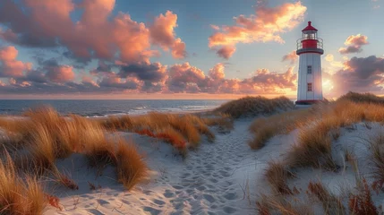Foto op Aluminium lighthouse at sunset © Jeeraphat