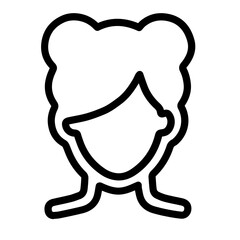 Female Face Various Types Signs Thin Line Icon Portrait or Person Head