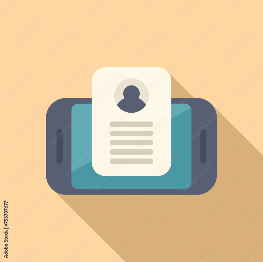 Poster new phone login data icon flat vector. profile code device. register login