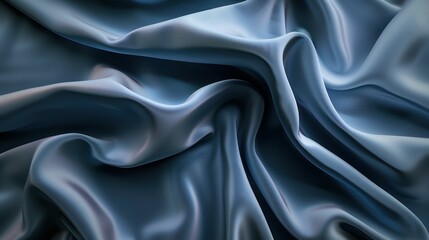 Obraz premium Elegant Blue Satin Fabric Texture with Soft Folds and Waves