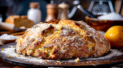 Rustic Artisanal Soda Bread: Handcrafted Delightful Creation with Generative AI Technology