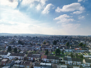 Obraz premium Aerial Residential Homes of Luton City